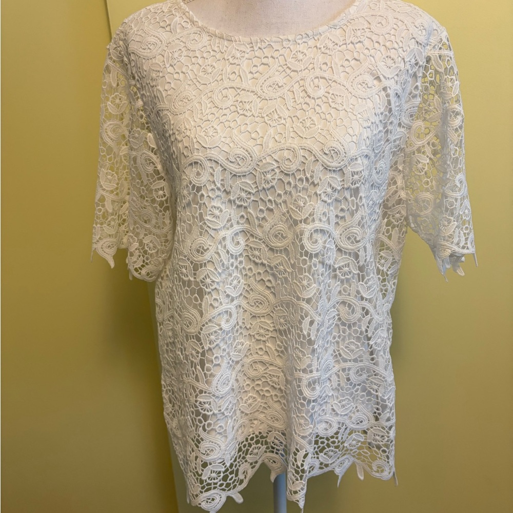 Philosophy White Lace Blouse
